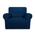 Super Stretch Chair Covers Fleece Couch Covers for Sofa Navy (Small Chair / Navy)