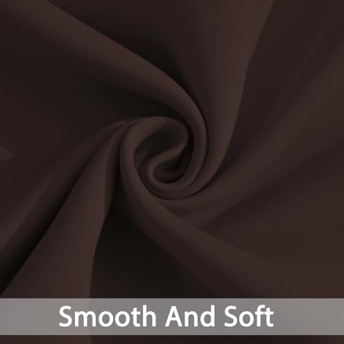2 Panels Thermal Insulated Grommet Light Blocking Blackout Curtains with 2 Ties for Bedroom (Chocolate Brown / 52"W x 84"L (Pack of 2))