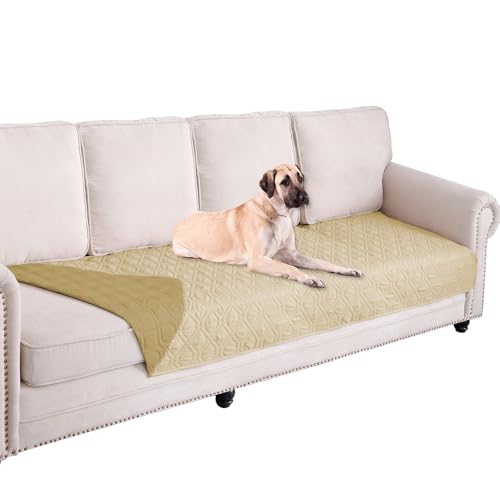 Waterproof Dog Bed Blankets Cover for Bed Couch Sofa Reversible (30x80 Inch (Pack of 1) / Beige+taupe)