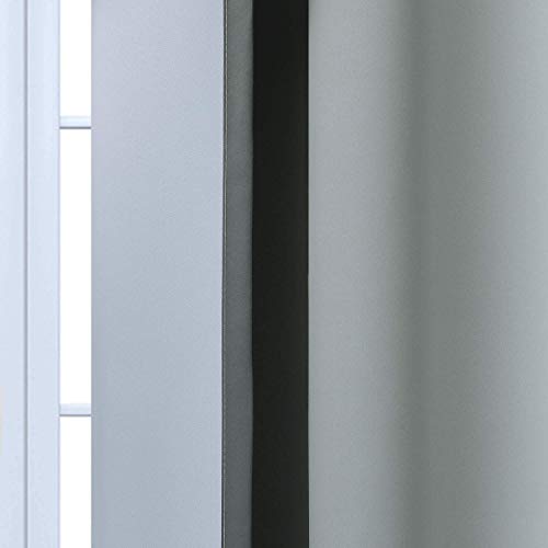 Gray and Greyish White Thermal Insulated Grommet Light Blocking Window Drapes (52"W x 72"L (Pack of 2) / Grey)