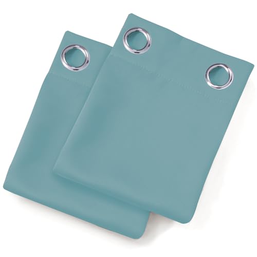 Blackout Curtains 52 x 90 inches Long Stone Blue Curtains Set of 2 Panels Thermal Insulated Room Darkening Curtains for Bedroom (Stone Blue / 52"W x 90"L (Pack of 2))