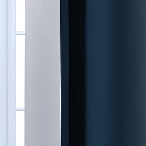 Ombre Curtains Navy Blue and Greyish White for Living Room (52"W x 90"L (Pack of 2) / Navy Blue)