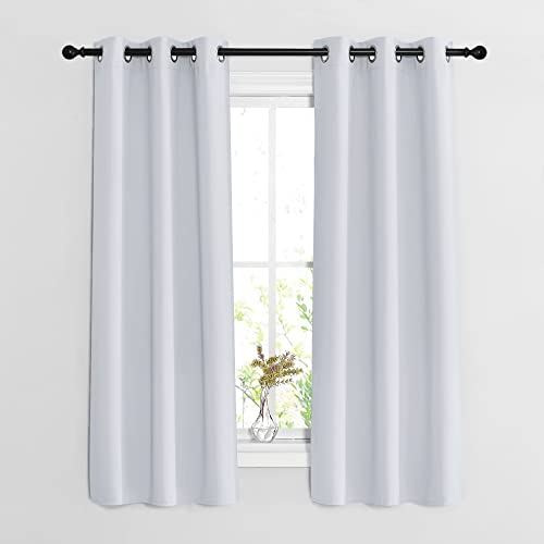 Bedroom Curtains 2 Panels Set (Greyish White / 37"W x 63"L (Pack of 2))