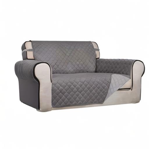 Reversible Quilted Couch Covers for Dogs Loveseat Sofa Cover 46.5” (Medium / Gray/Light Gray)