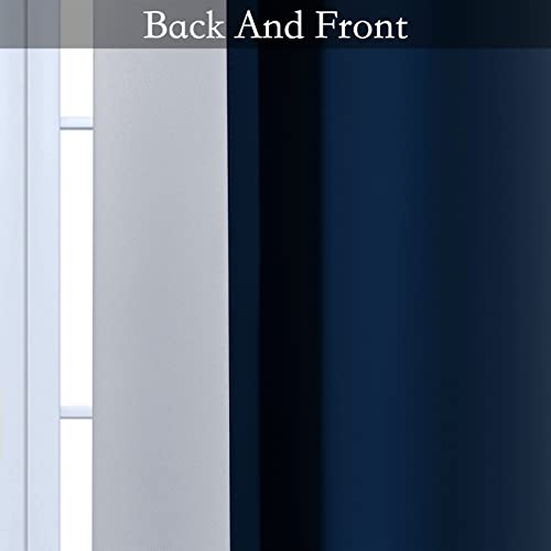 Ombre Blue to Grey White Curtains for Living Room 42Wx63L (42"W x 63"L (Pack of 2) / Blue)