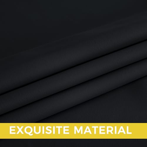 100% Black Out Curtains 54 Inches Long 2 Panels for Living Room (Black / 40"W x 54"L (Pack of 2))