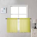 Lemon Sheer Curtains 30 inch Length 2 Panels (Lemon / 42"W x 30"L (Pack of 2))