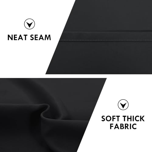 Wide Blackout Curtains for Bedroom Living Room 70 x 63 Inch Long Black (Black / 70"W x 63"L (Pack of 2))