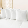 Decorative Couch Throw Pillow Covers 18 X 18 Inches True White (18" x 18" (Pack of 4) / True White)