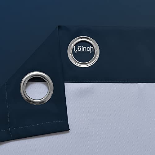 Ombre Curtains Navy Blue and Greyish White for Living Room (42"W x 63"L (Pack of 2) / Navy Blue)