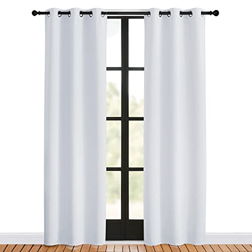 Room Darkening Curtains for Living Room (Greyish White / 34"W x 80"L (Pack of 2))