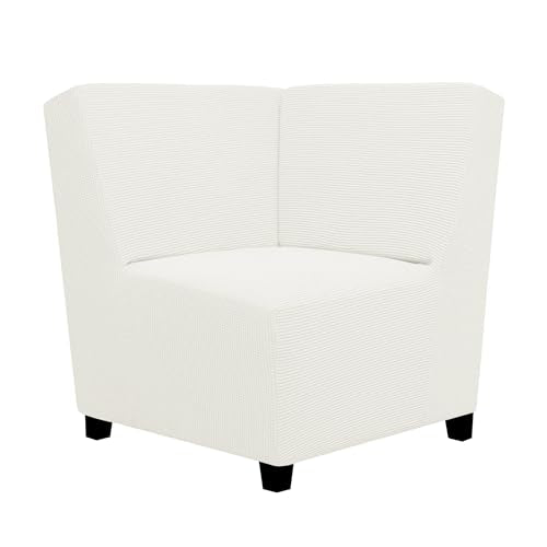 Stretch Soft Sectional Corner Sofa Couch Slipcover Cream (Medium Sectional Corner / Cream)