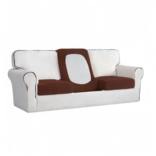 Stretch 3 Pieces Couch Cushion Cover for Sofa Seat (3-piece / Coffee)