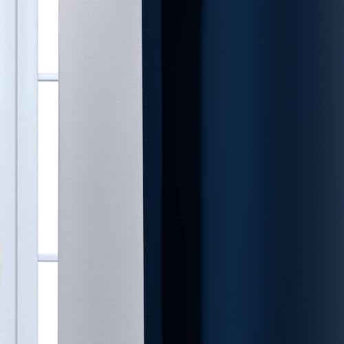 Ombre Curtains Blue and Greyish White for Living Room (70"W x 63"L (Pack of 2) / Blue)