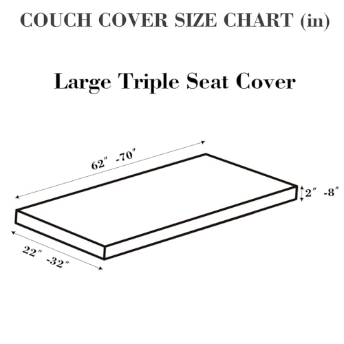Couch Covers for 3 Cushion Sofa Pet Friendly Couch Cushion Covers Universal Sofa Covers Washable Stretch Slipcovers for Sectional Sofa (Texture Sea Blue / Large Triple Seat Cover)