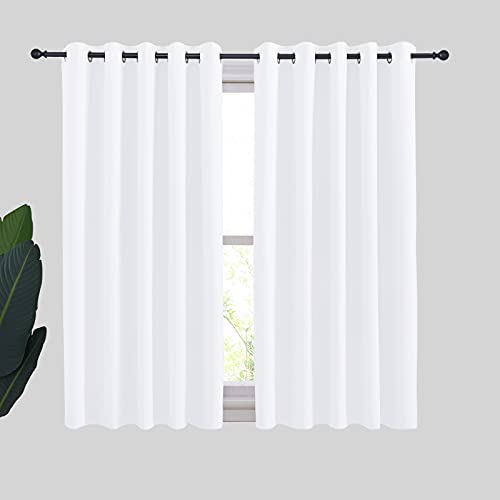 Draperies Curtains Panels (Pure White / 70"W x 54"L (Pack of 2))
