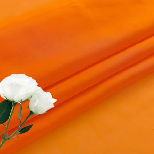 Basic Rod Pocket Sheer Voile Window Curtain Panels Orange 1 Pair 2 Panels 26 Width 24 Inch Long for Kitchen Bedroom Children Living Room Yard（Orange (Orange / 26"W x 24"L (Pack of 2))