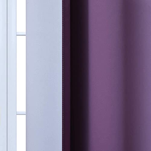 Ombre Curtains Purple and Greyish White for Living Room (42"W x 63"L (Pack of 2) / Purple)
