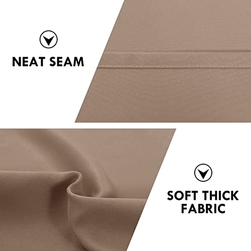 Blackout Curtains for Bedroom Living Room 42 x 45 Inch Long Khaki (Khaki / 42"W x 45"L (Pack of 2))