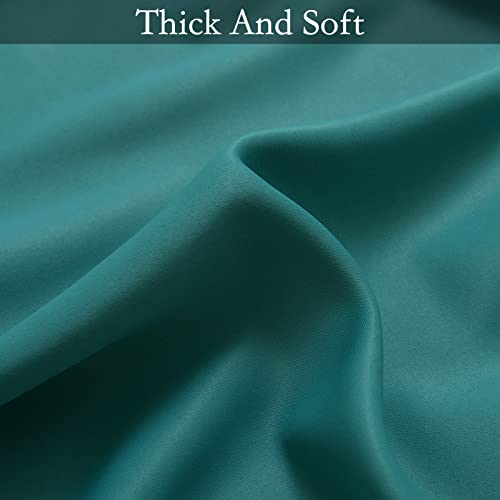 Teal to Grey White Ombre Room Darkening Curtains 84 Inch (42"W x 84"L (Pack of 2) / Teal to Grayish White)