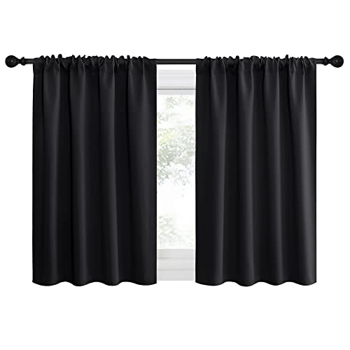Halloween Kitchen Window Curtains Over Sink (Black / 42"W x 30"L (Pack of 2))