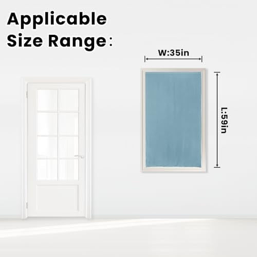 Self Adhesive Curtains (35"W x 59"L (Pack of 1) / Lake Blue)