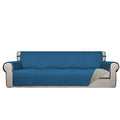 Reversible Quilted Couch Covers for Dogs Sofa Cover 4 Seater 88" (XX-Large / Peacock Blue/Beige)