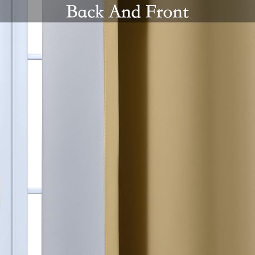 Ombre Beige to Grey White Curtains for Living Room 52Wx63L (52"W x 63"L (Pack of 2) / Beige)