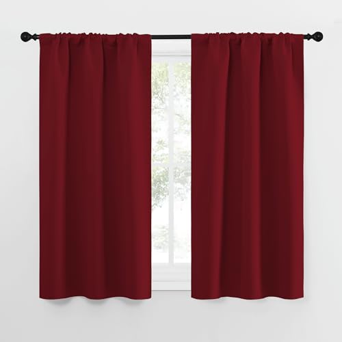 50inch Curtains for Small Windows (Burgundy Red / 29"W x 50"L (Pack of 2))