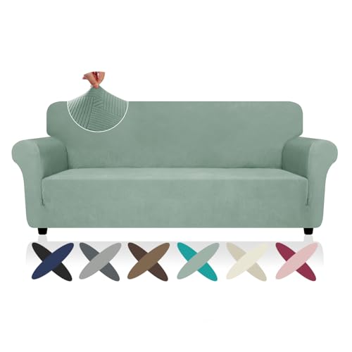 Super Stretch Couch Cover (- Pea Green / Large (72"-92"))