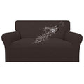 100% Waterproof Loveseat Couch Cover Stretch Jacquard Sofa Cover (Chocolate / Loveseat)