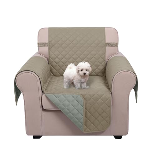 Reversible Oversized 28''Chair Covers (Khaki/Light Grey / 28''oversized Armchair)