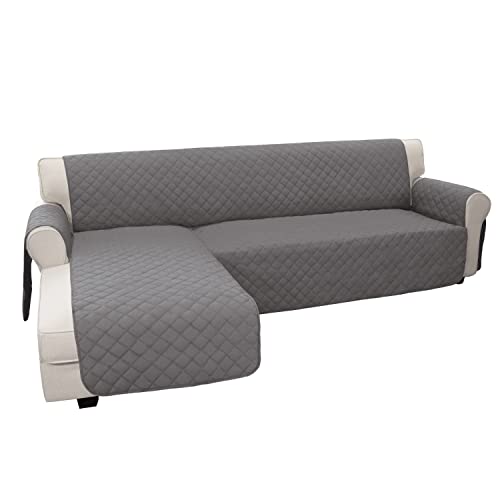 Reversible L Shape Sectional Couch Cover (Large / Gray/Gray)