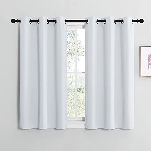 Room Darkening Draperies Curtains Panels (Greyish White / 42"W x 40"L (Pack of 2))