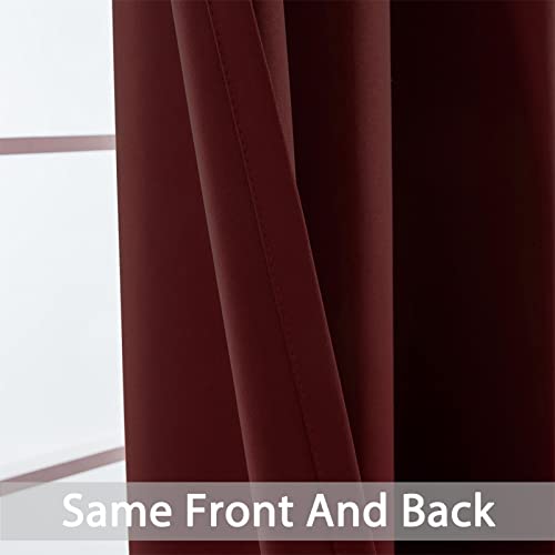 Blackout Curtains 38x84 inch Burgundy Red Thermal Drapes (Burgundy Red / 38"W x 84"L (Pack of 2))
