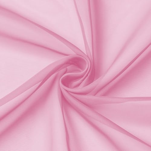 Kitchen Curtains 24 Inch Length Tier 2 Pieces (Pink / 42"W x 24"L (Pack of 2))