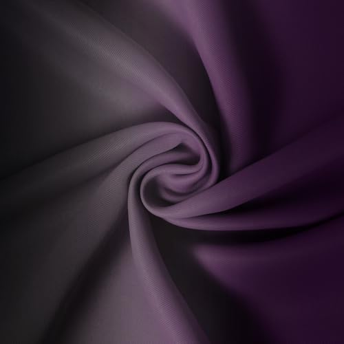 Blackout Ombre Purple and Black Curtains for Bedroom (52"W x 54"L (Pack of 2) / Purple and Black)