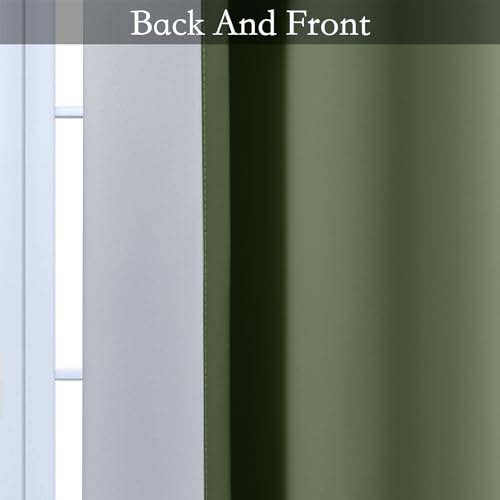 Ombre Curtains Sage Green to Grey White for Living Room 52Wx63L (52"W x 63"L (Pack of 2) / Sage Green)