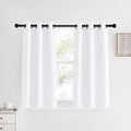 White Short Window Curtains 40 inch Long for Windows (Pure White / 34"W x 40"L (Pack of 2))