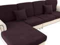 Couch Cushion Cover Chaise Lounge Cover Washable Separate Seat Chaise Couch Cover Stretch Sectional Sofa Slipcover (Brown / Chaise Cover)