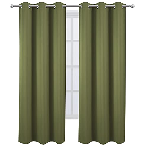 Blackout Curtains 38 x 84 inch (Olive Green / 38"W x 84"L (Pack of 2))