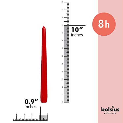 10 Count Unscented 10 Inch Red Household Taper Candles (Red / 10 Count)