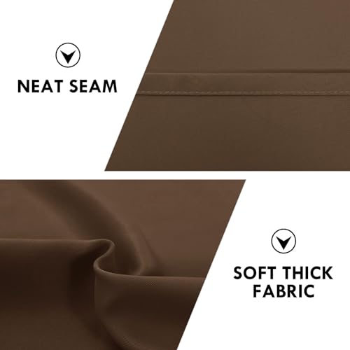Wide Blackout Curtains for Bedroom Living Room 70 x 72 Inch Long Brown (Brown / 70"W x 72"L (Pack of 2))