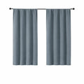 Ava Stone Blue Short Blackout Curtains for Bedroom 45 Inches Long 2 Panels Set (Stone Blue / 40"W x 45"L (Pack of 2))