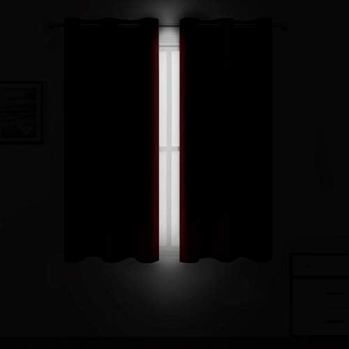 Red Blackout Curtains 34 x 84 Inch Length (Red / 34"W x 84"L (Pack of 2))