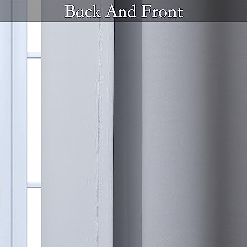 Ombre Black to Grey White Curtains for Living Room 42Wx54L (42"W x 54"L (Pack of 2) / Black)