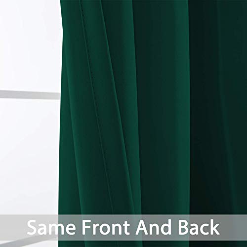 Room Darkening Curtains 52x63 inch Length Dark Green (Dark Green / 52"W x 63"L (Pack of 2))