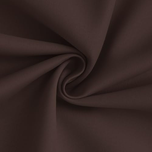 Brown 100% Blackout Curtain Panels 63 inches (50"W x 63"L (Pack of 2) / Brown With White Backing)