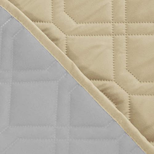 Waterproof Dog Bed Blankets Cover for Bed Couch Sofa Reversible (30x70 Inch (Pack of 1) / Beige+lightgrey)