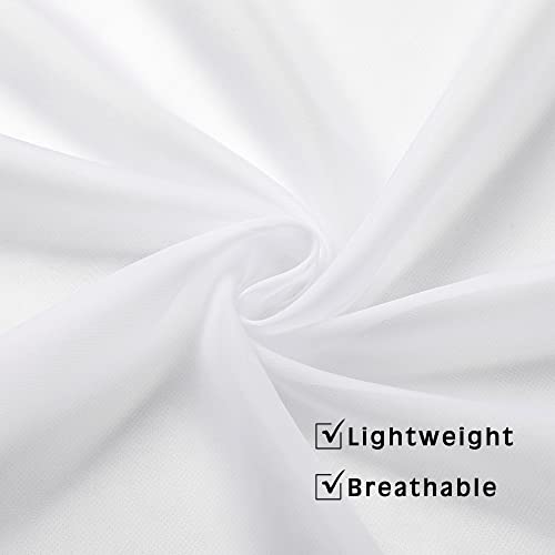 White Sheer Window Valance Curtains (White / 42"W x 14"L (Pack of 2))